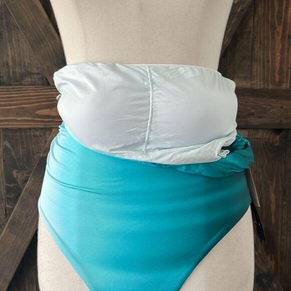 NWT La Blanca Ocean Oasis Shirred One Shoulder One Piece One-Piece - Picture 8 of 13